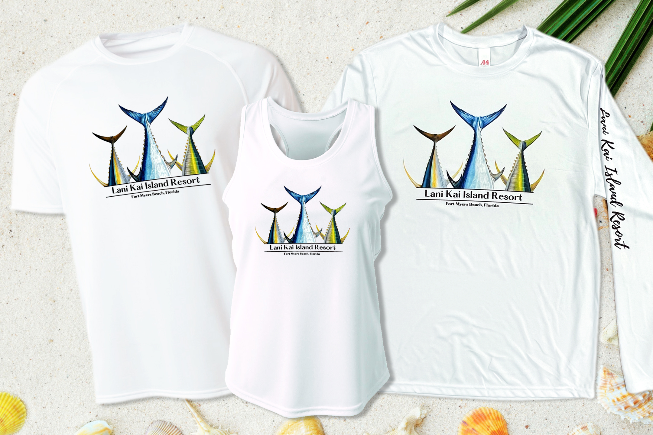 Lani Kai Fish Tails Shirt (Tank, Long-Sleeve or Short-Sleeve)