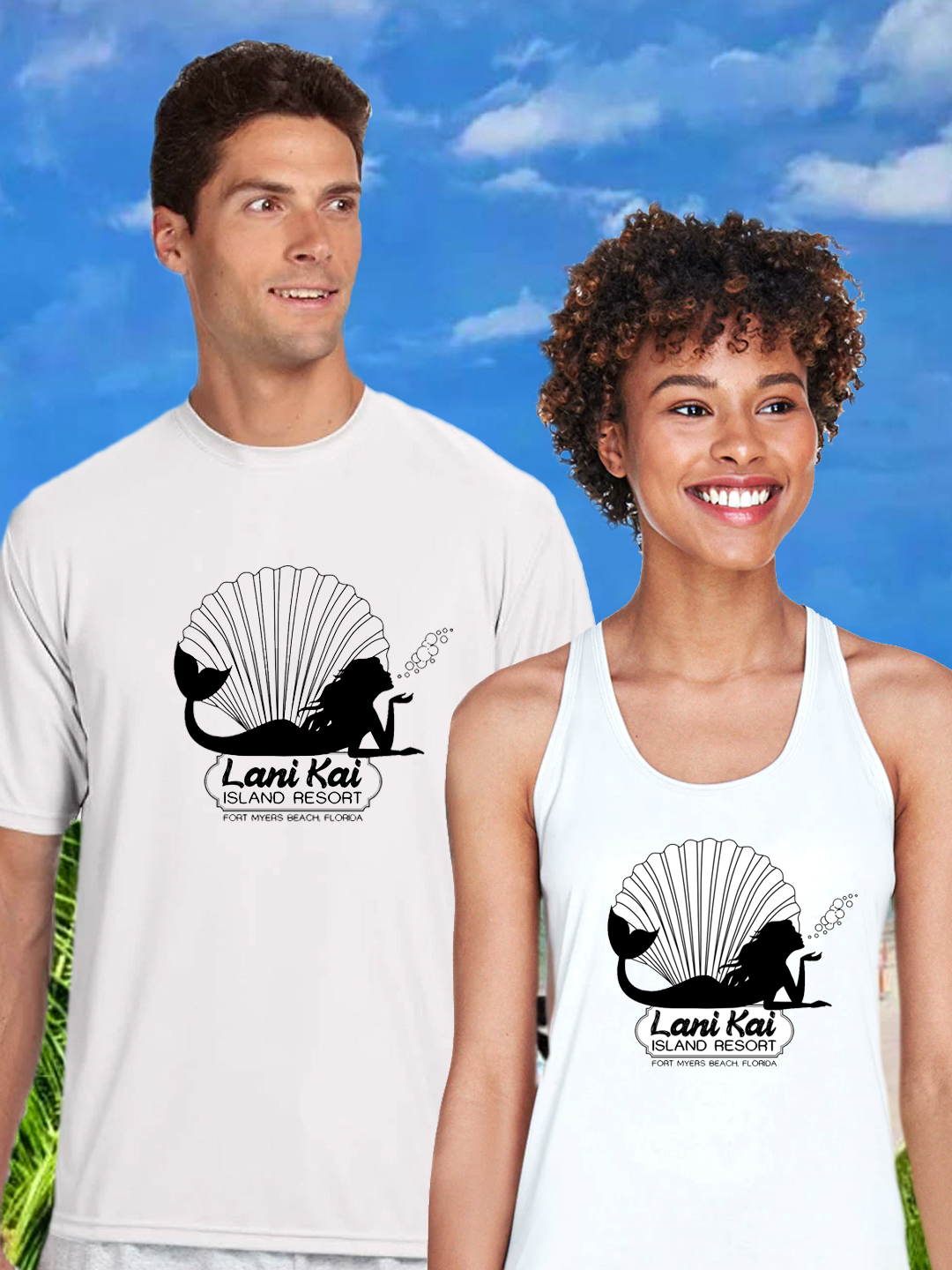 Lani Kai Mermaid Tank Top or Shirt (White or Pink)
