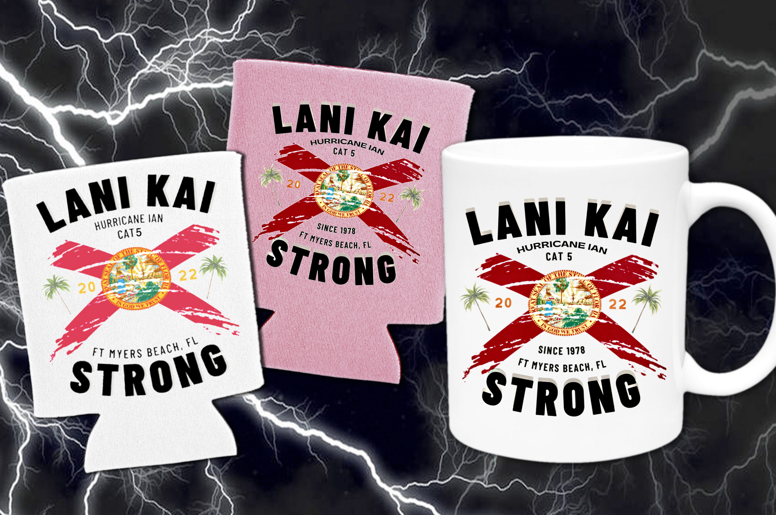 LANI KAI STRONG Hurricane Ian Cat 5 Can Coolers & Coffee Mugs