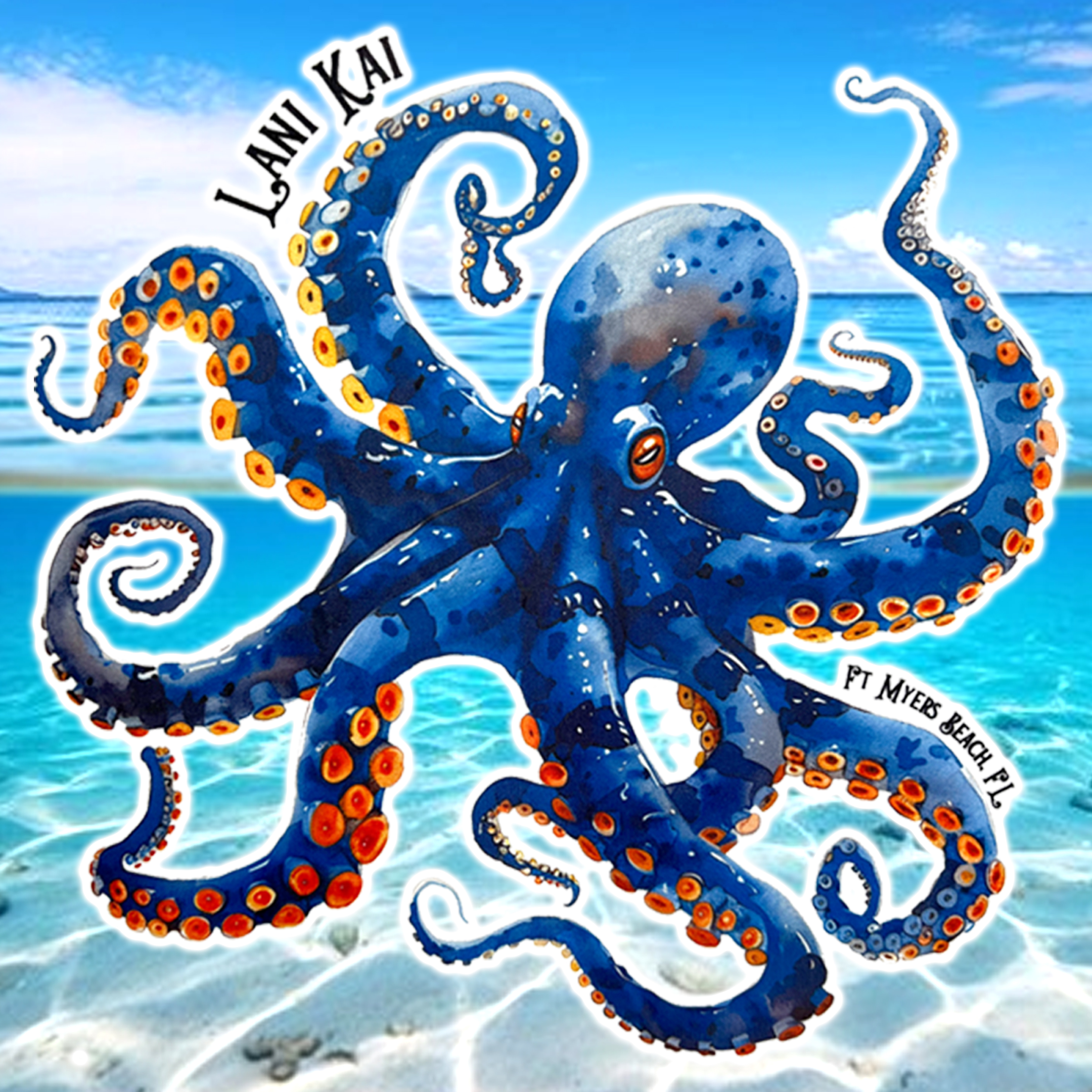Lani Kai Blue Octopus (Tank, Long-Sleeve, Short-Sleeve, Mug, Coolie & More)