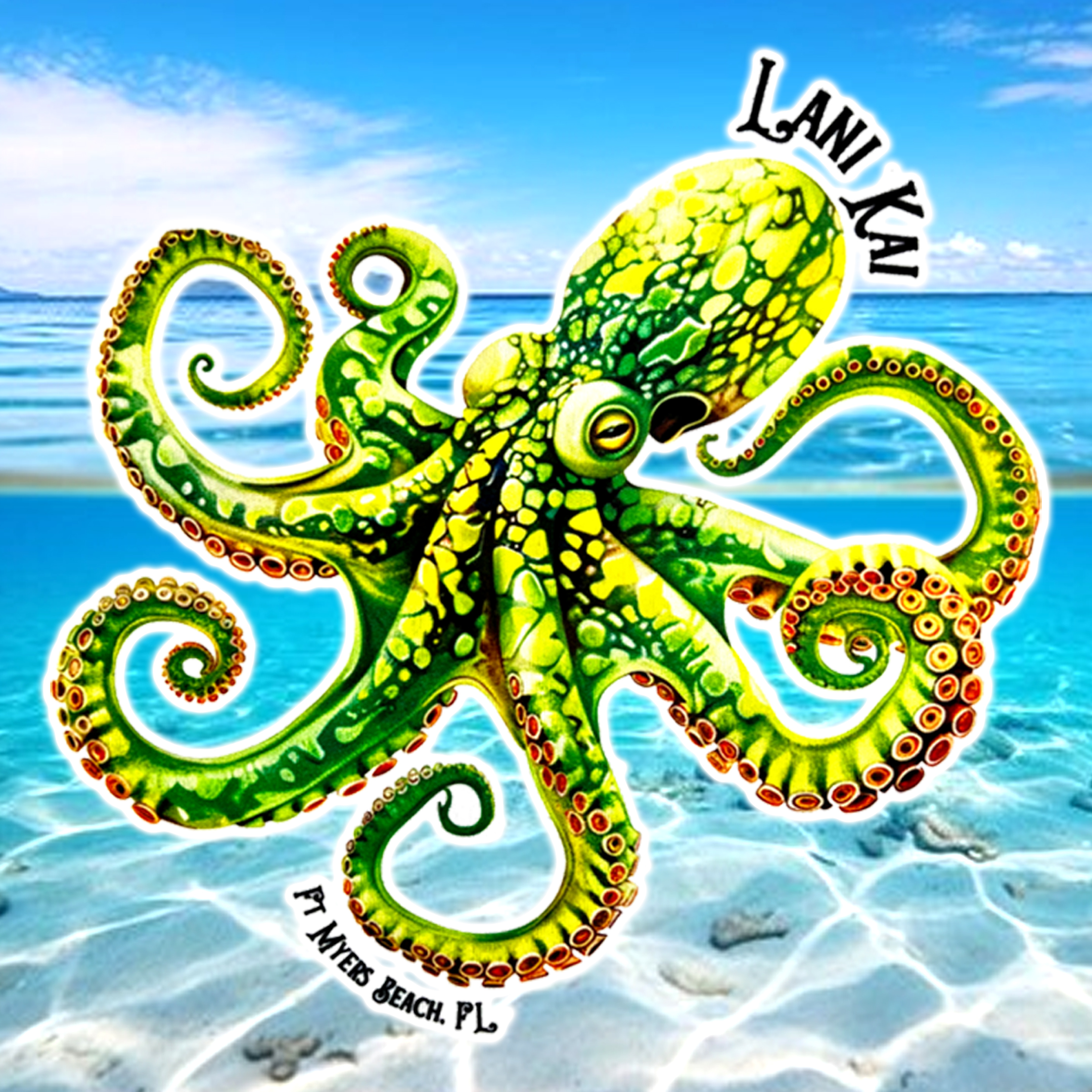 Lani Kai Green Octopus (Tank, Long-Sleeve, Short-Sleeve, Mug, Coolie & More)
